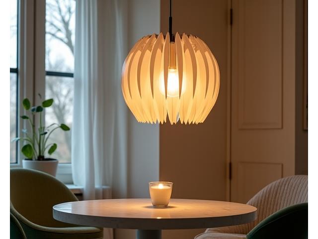 Elegant taklampe over et spisebord